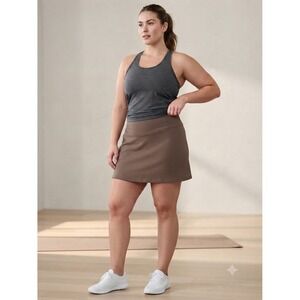 Lululemon Scuba High-Rise Skirt Brown Fleece Mini Skirt XL LW8ALSS